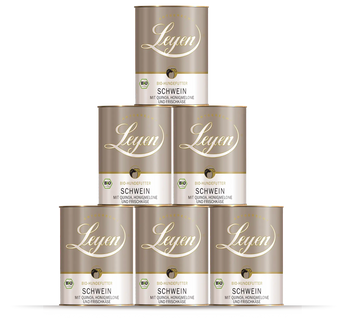 Leyen Hundefutter Bio-Schwein mit Quinoa, Honigmelone und Frischkäse, Sparpaket 6x800g